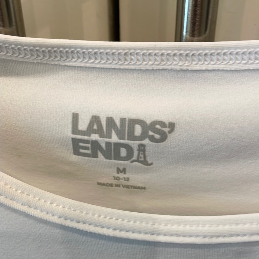 Lands' End Women's Sunshade UPF 50 Elbow Sleeve Relaxed Rash Guard White M - Picture 6 of 6